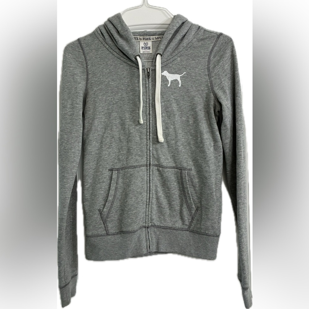 Victoria's Secret Gray Vintage Zip-Up Sweater Sz S Excellent Condition